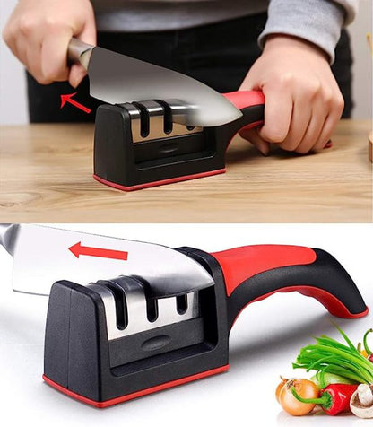 3-in-1 Knife Sharpener With Fruit And Meat Knife Peeler.