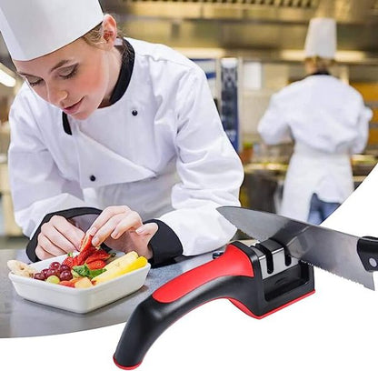 3-in-1 Knife Sharpener With Fruit And Meat Knife Peeler.