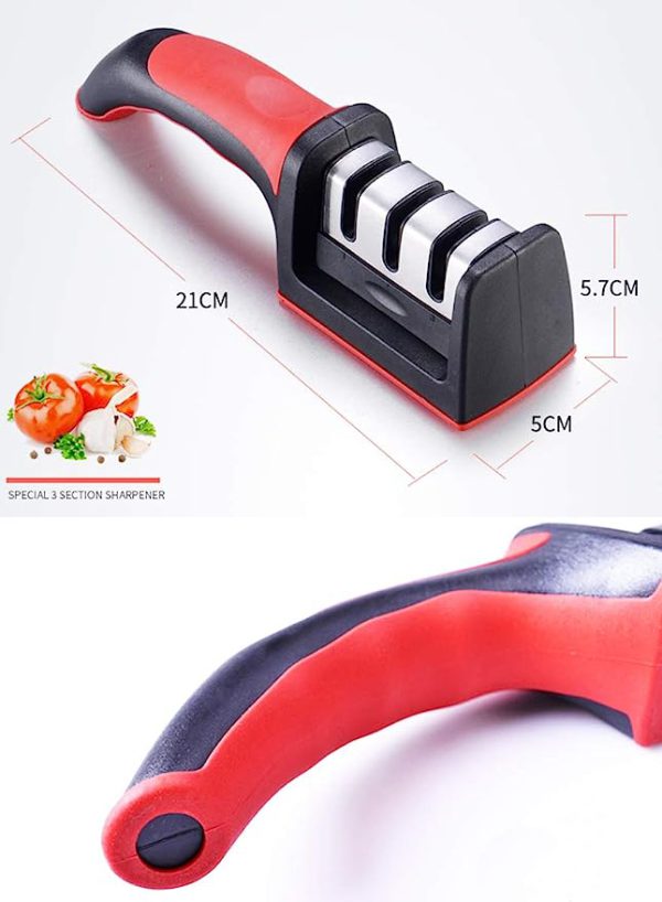 3-in-1 Knife Sharpener With Fruit And Meat Knife Peeler.