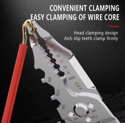 Multi-function Wire Stripper And Cutter – 10-in-1 Electrical Tool With Wire Cutting, Stripping, Crimping & Screw Functions
