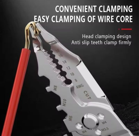 Multi-function Wire Stripper And Cutter – 10-in-1 Electrical Tool With Wire Cutting, Stripping, Crimping & Screw Functions