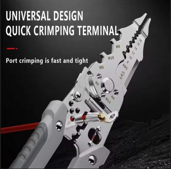 Multi-function Wire Stripper And Cutter – 10-in-1 Electrical Tool With Wire Cutting, Stripping, Crimping & Screw Functions