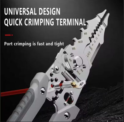 Multi-function Wire Stripper And Cutter – 10-in-1 Electrical Tool With Wire Cutting, Stripping, Crimping & Screw Functions
