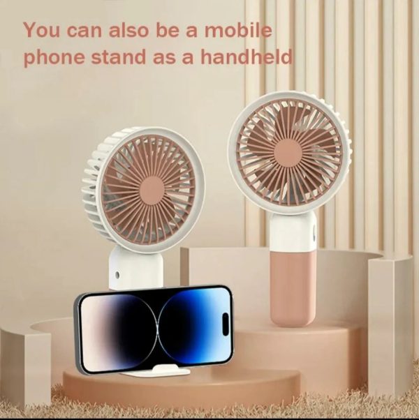 Mini Cute Fan – Portable Usb Rechargeable Handheld Cooling Fan For Kids & Adults, Stand/base Included (random Color)