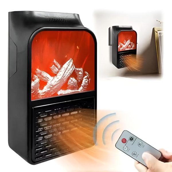 Flame Heater 1000w – Portable Electric Plug-in Room Heater With Flame Effect & Remote Control