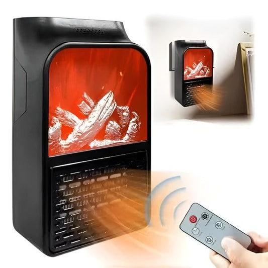 Flame Heater 1000w – Portable Electric Plug-in Room Heater With Flame Effect & Remote Control