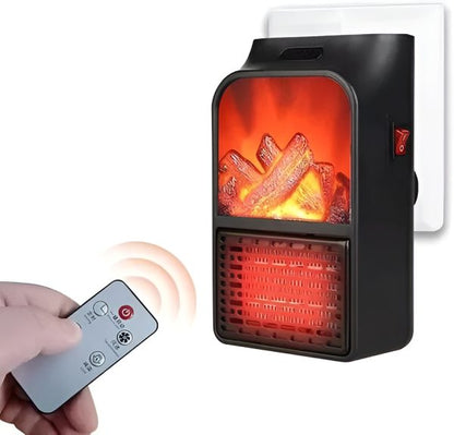 Flame Heater 1000w – Portable Electric Plug-in Room Heater With Flame Effect & Remote Control