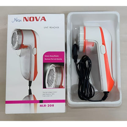 New Nova Nlr-208 Electric Fabric Lint Remover – Rechargeable, High-speed Rotary Blades