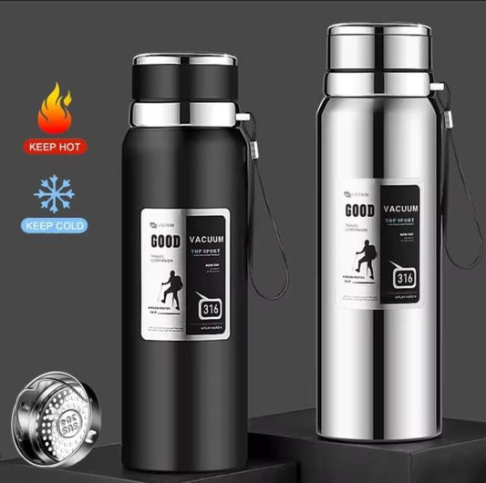 1000ml Large Capacity Stainless Steel Thermos Bottle – Hot & Cold Vacuum Flask Water Bottle (random Color)