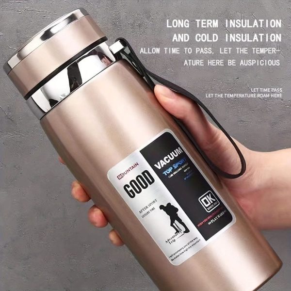 1000ml Large Capacity Stainless Steel Thermos Bottle – Hot & Cold Vacuum Flask Water Bottle (random Color)