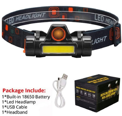 Rechargeable High Power Led Headlamp – Waterproof Headlight With Adjustable Brightness, Magnetic Side & Ergonomic Strap For Camping, Hiking, Fishing & Outdoor Use
