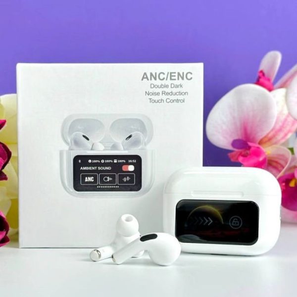 A9 Pro Earbuds Anc/enc Dauble Dark Tuch Screen Display Noise Reduction Wireless Earbuds.