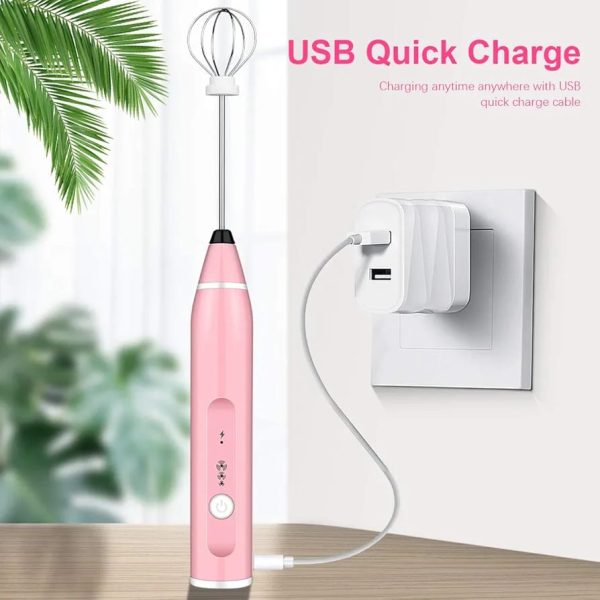 Rechargeable Handheld Milk Frother – 3-speed Electric Coffee Mixer For Latte, Cappuccino, Hot Chocolate & Drinks (random Color)